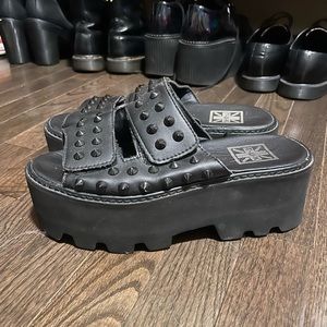 TUK Velcro strap studded platform sandals